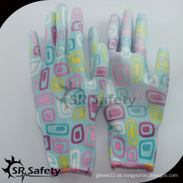 SRSAFETY 13 Ga Guante de PU más barato / guante de trabajo / guantes de trabajo personalizados